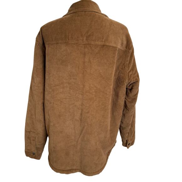 Telluride Jacket Shacket Men's Large Corduroy Brown Snaps Shearling Barn Flaw - Picture 5 of 10